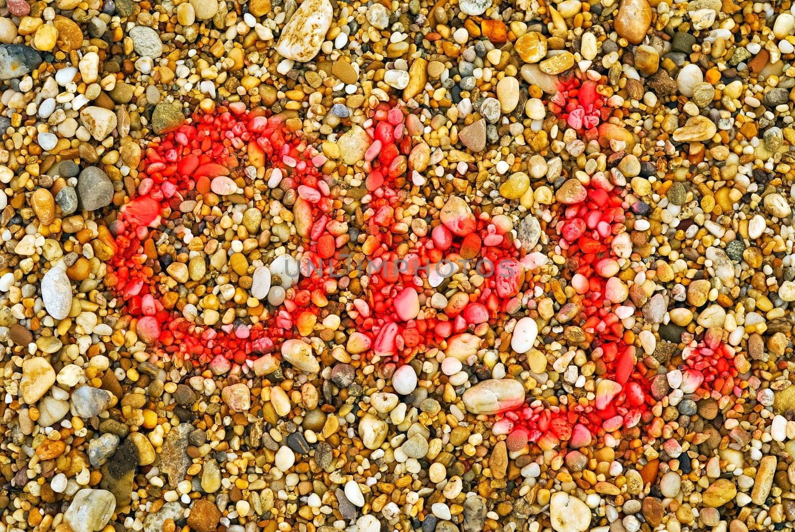 Marking in gravel on the construction site