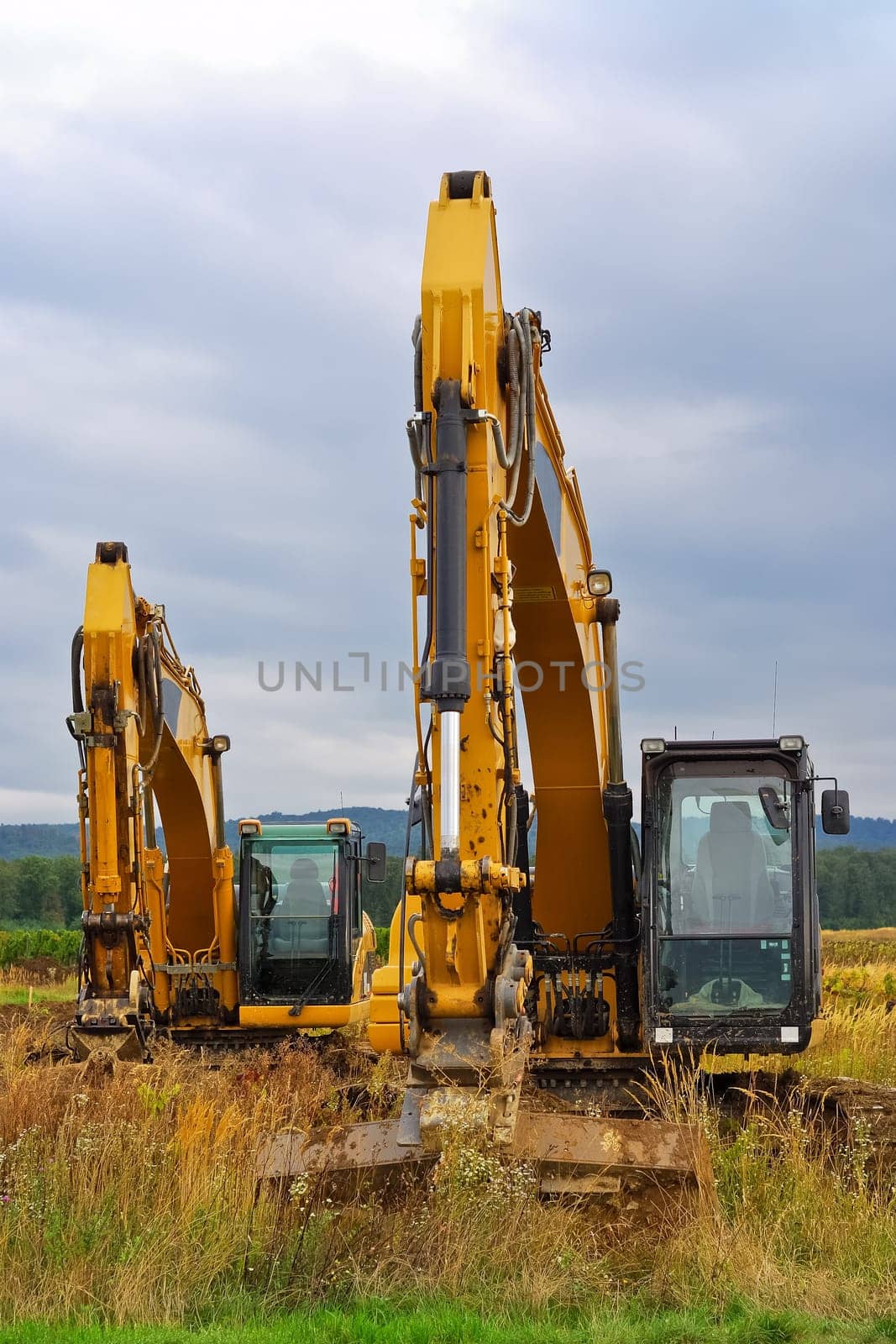 Two excavators