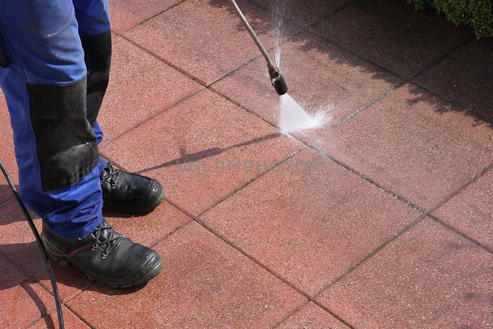 Steam jets,terrace cleaning