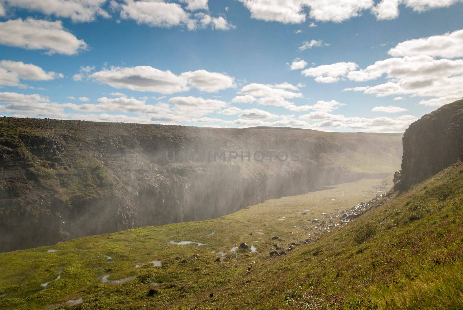 gullfoss spray of the waterfall in Iceland