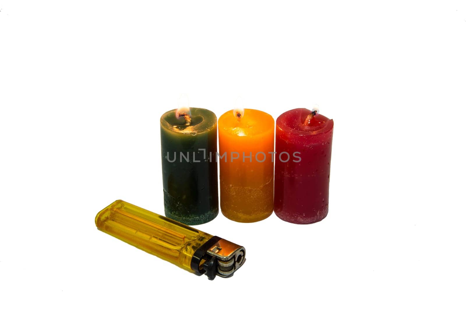 The aroma candle on the white background.Isolate