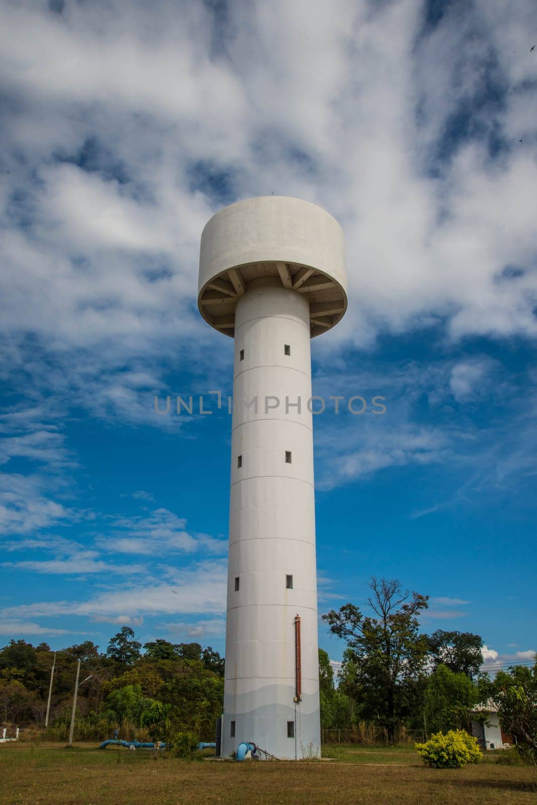The water tower tank in the country of Thailand.