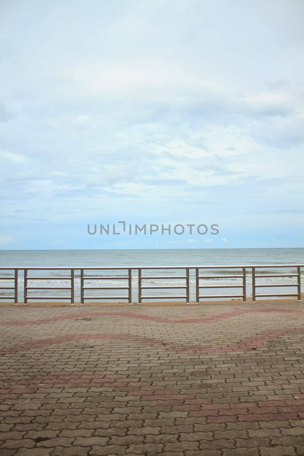 Summer view terrace on beach, Cha-am beach Phetchburi  Province Thailand