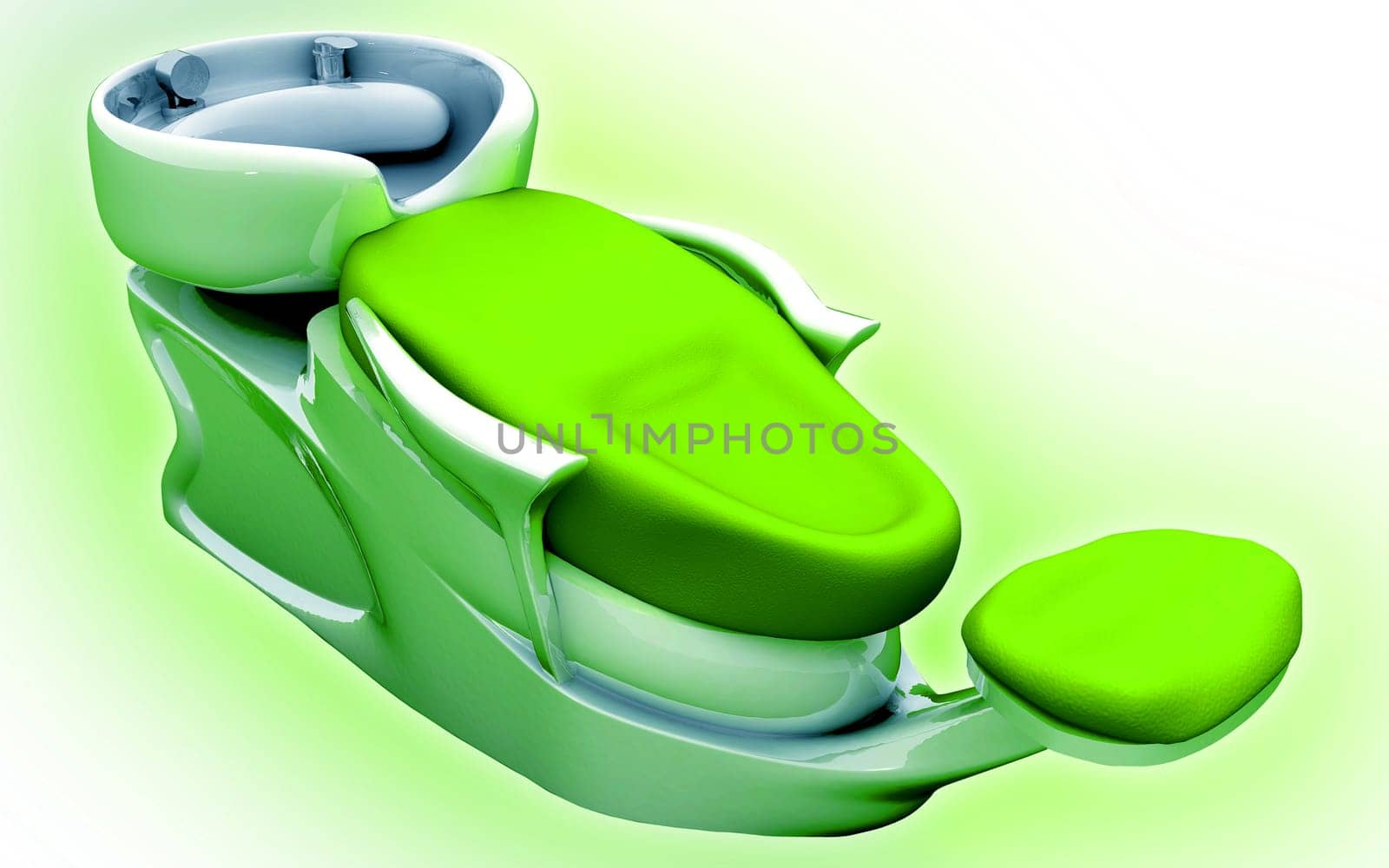 Digital illustration of Shampoo bed in colour background