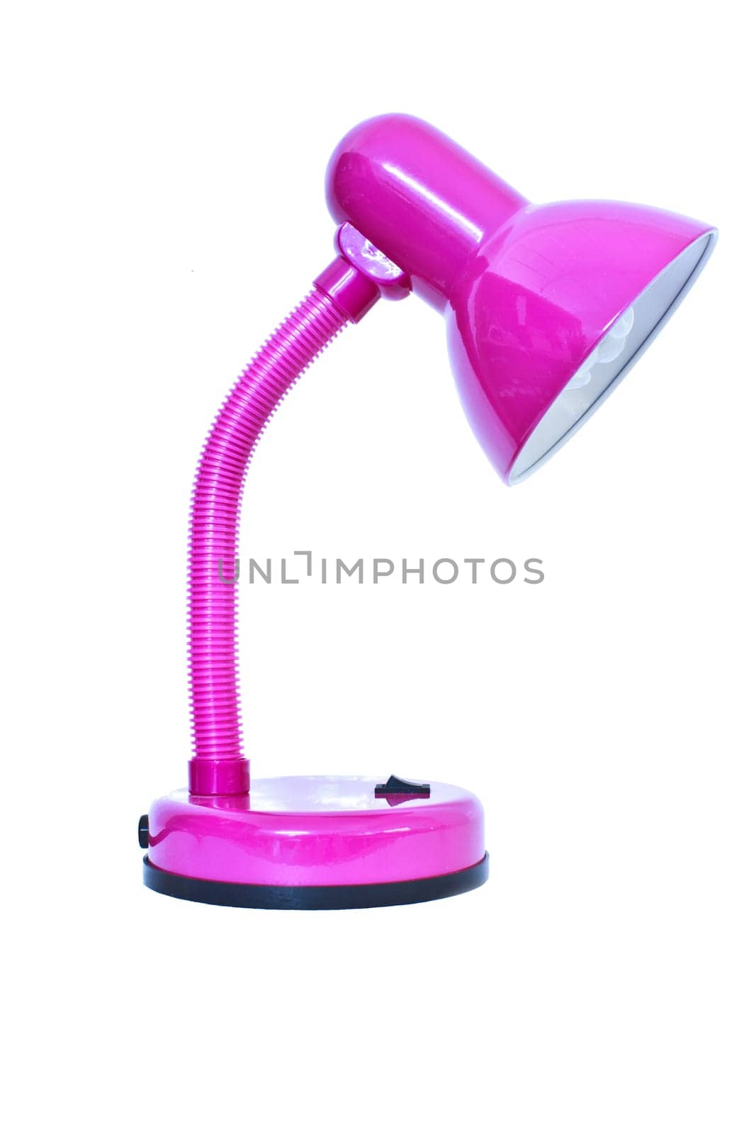 pink table lamp isolated on a white background