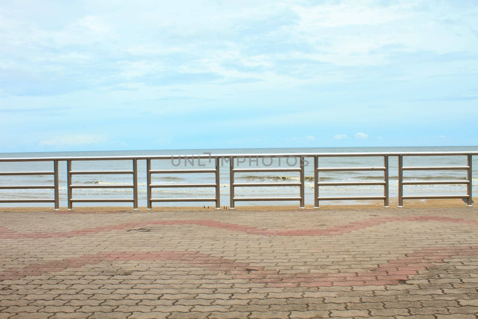 Summer view terrace on beach, Cha-am beach Phetchburi  Province Thailand