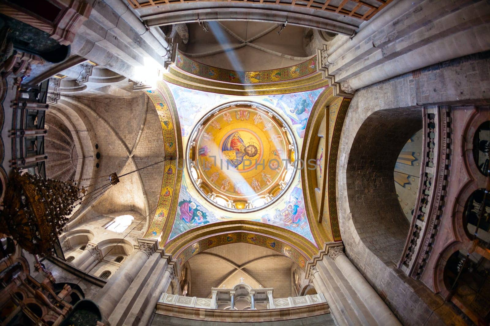 Ceiling of the Greek Chapel of the Church of Holy Sepulchre in Jerusalem, Israel