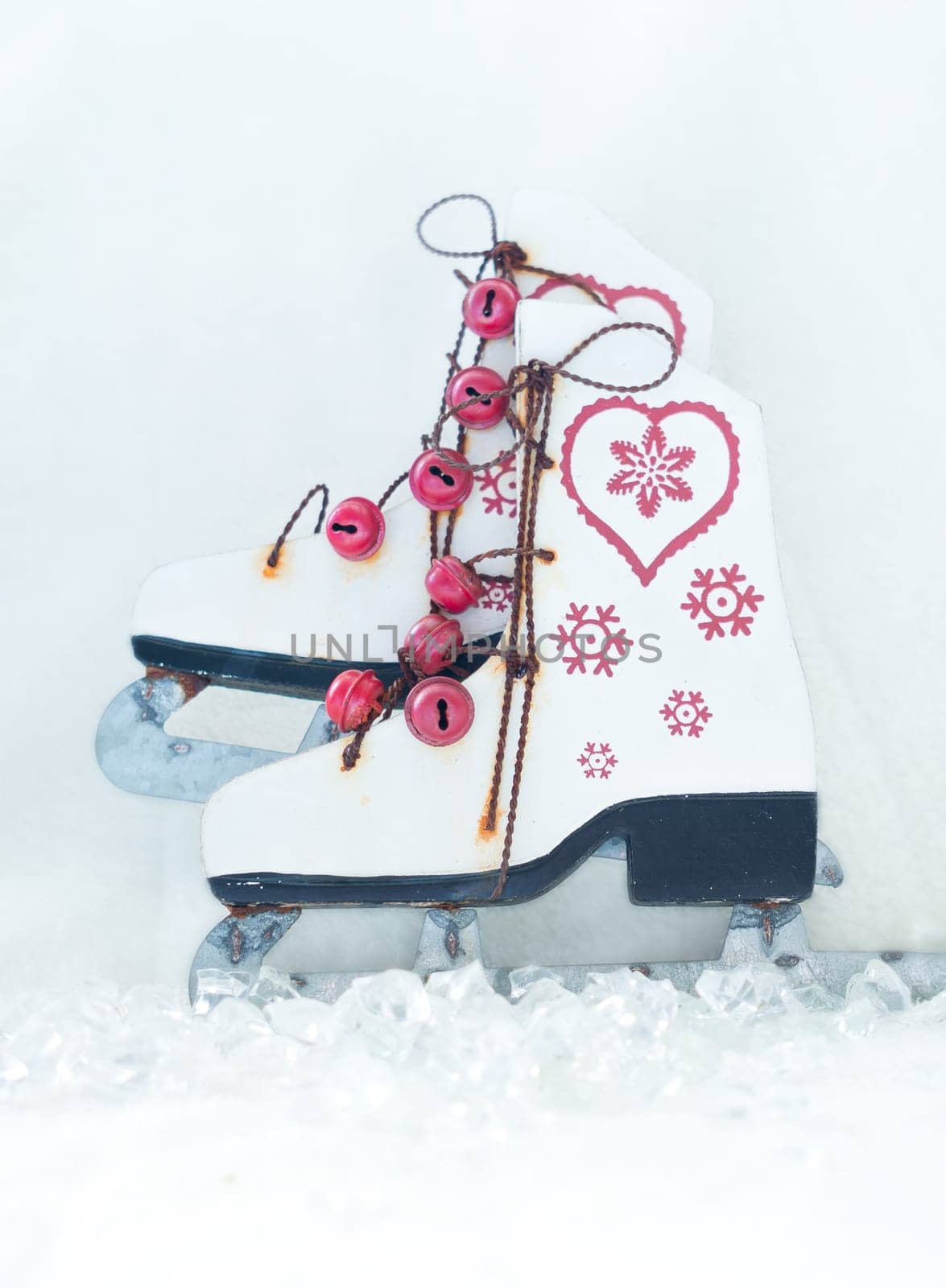 retro ice skates on ice