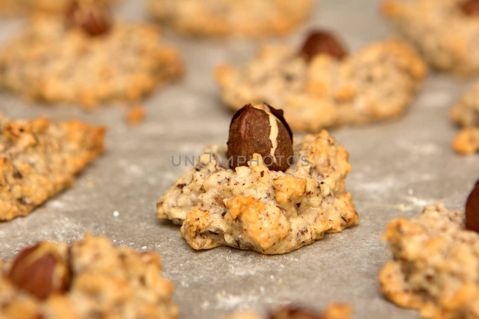 Christmas biscuits,macaroons with hazelnuts
