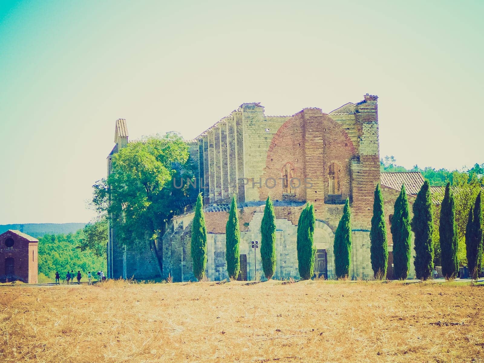St Galgano Abbey (Abbazia di San Galgano), Tuscany, Italy vintage look