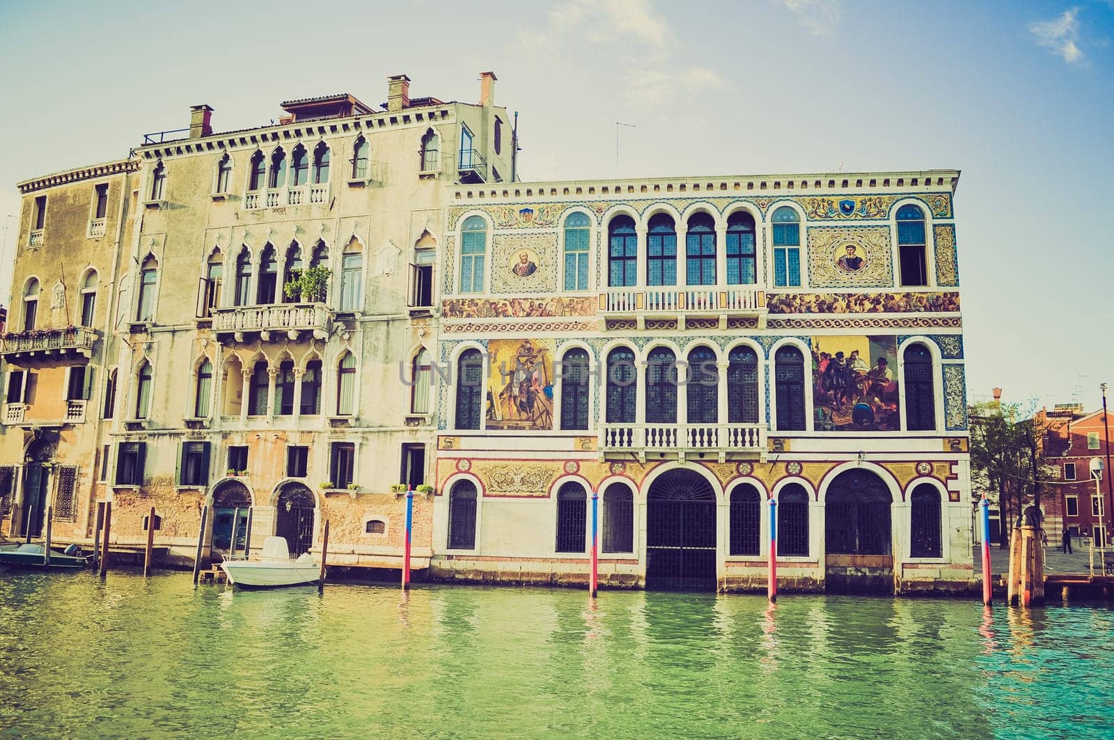 View of the city of Venice (Venezia) in Italy vintage looking