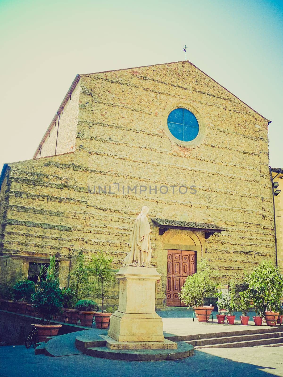 View of the Town of Arezzo in Tuscany, Italy vintage look