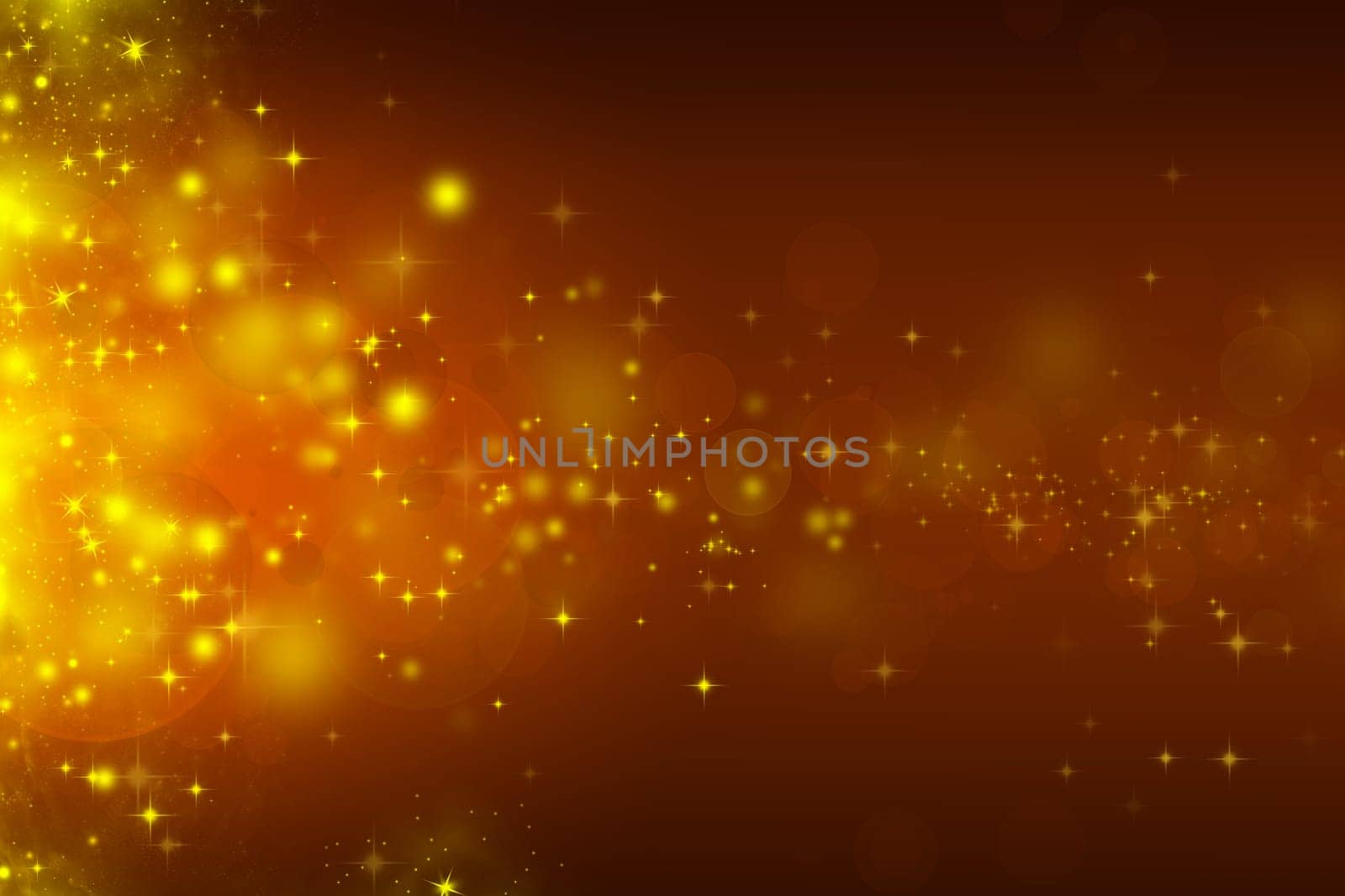 Abstract Christmas background of holiday lights, stars, and snowflakes