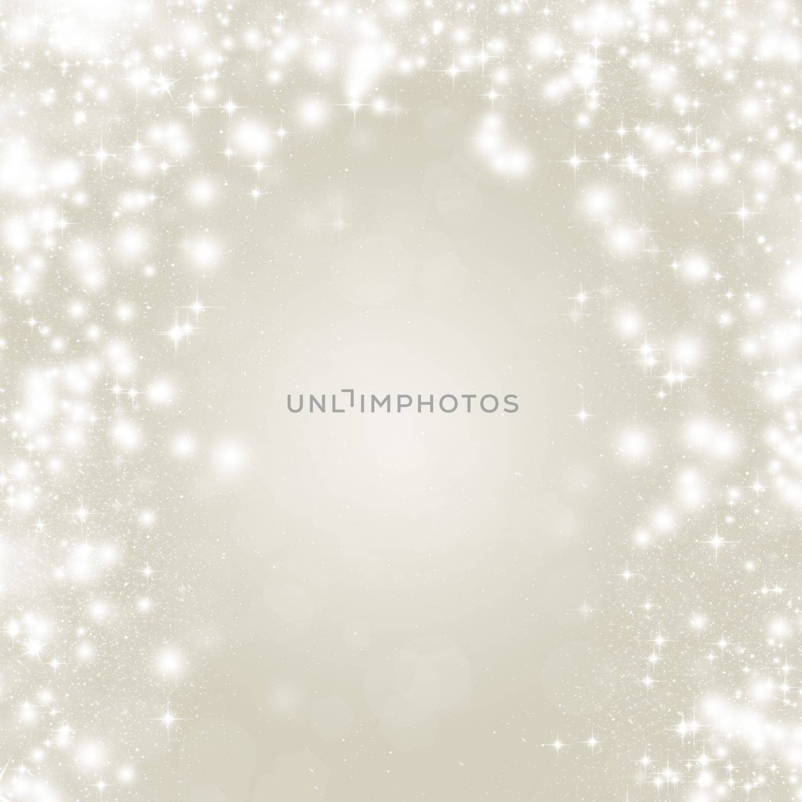 Abstract Christmas background of holiday lights, stars, and snowflakes