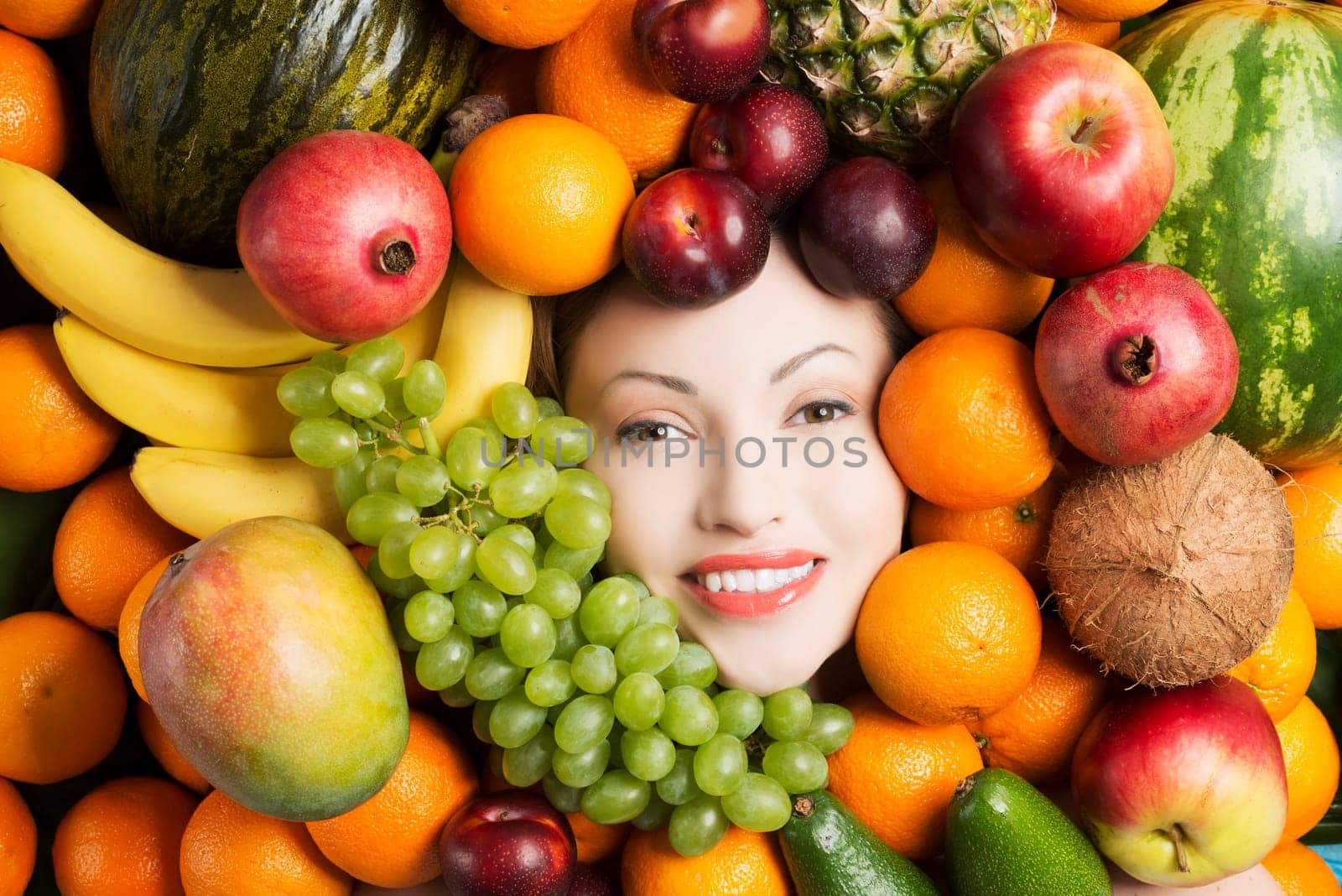 woman face,healthy nutrition and diet concept.