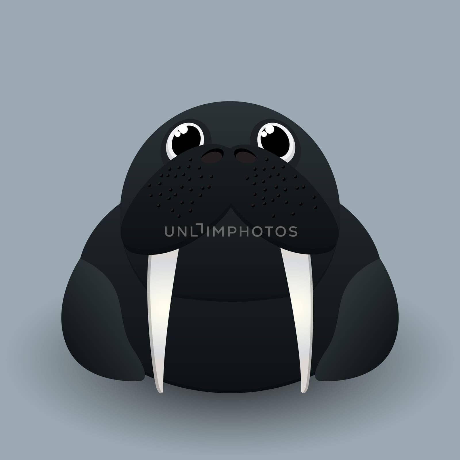 Cute cartoon baby walrus
