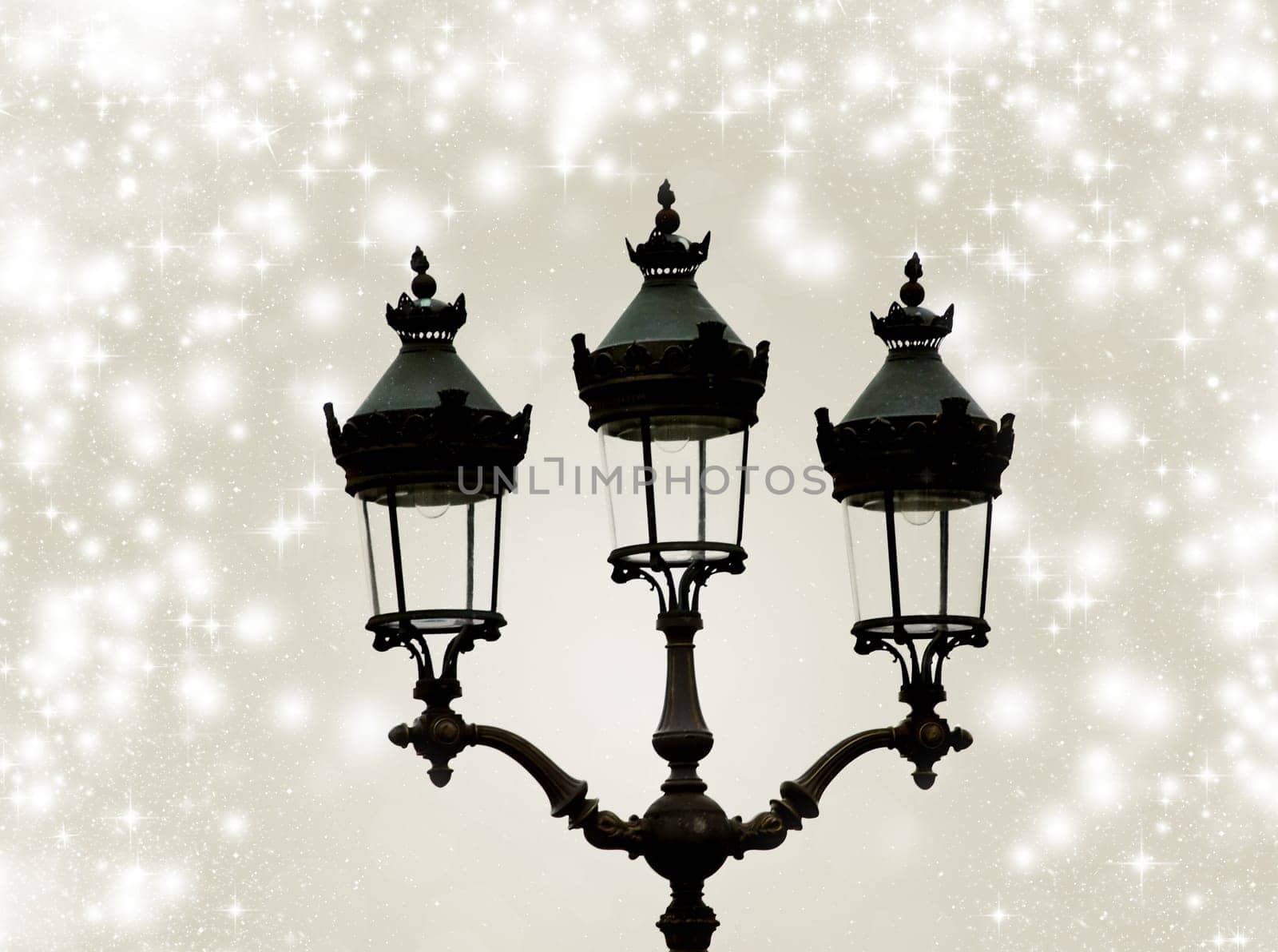 Street lamp on holiday background