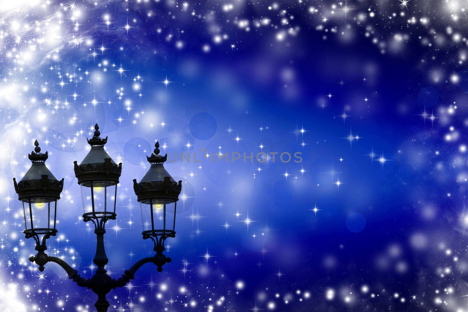 Street lamp on holiday background