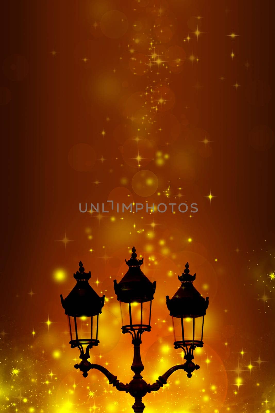 Street lamp on holiday background