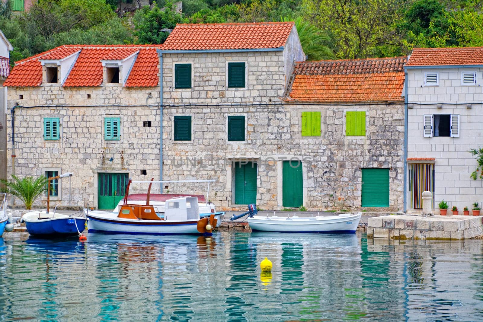 Village of Drvenik on an Drvenik Veliki island in Adriatic Sea