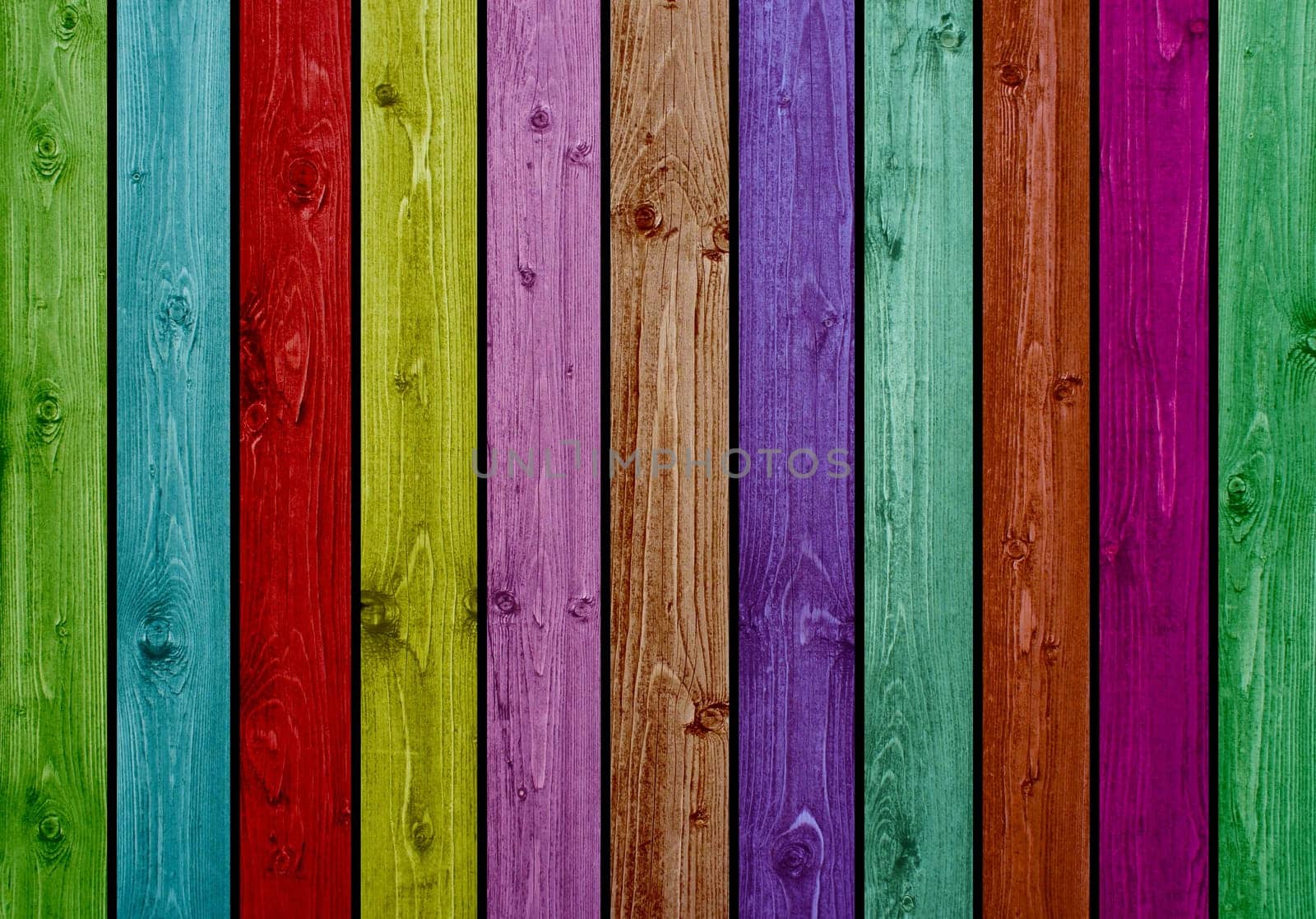 Colorful wooden fence