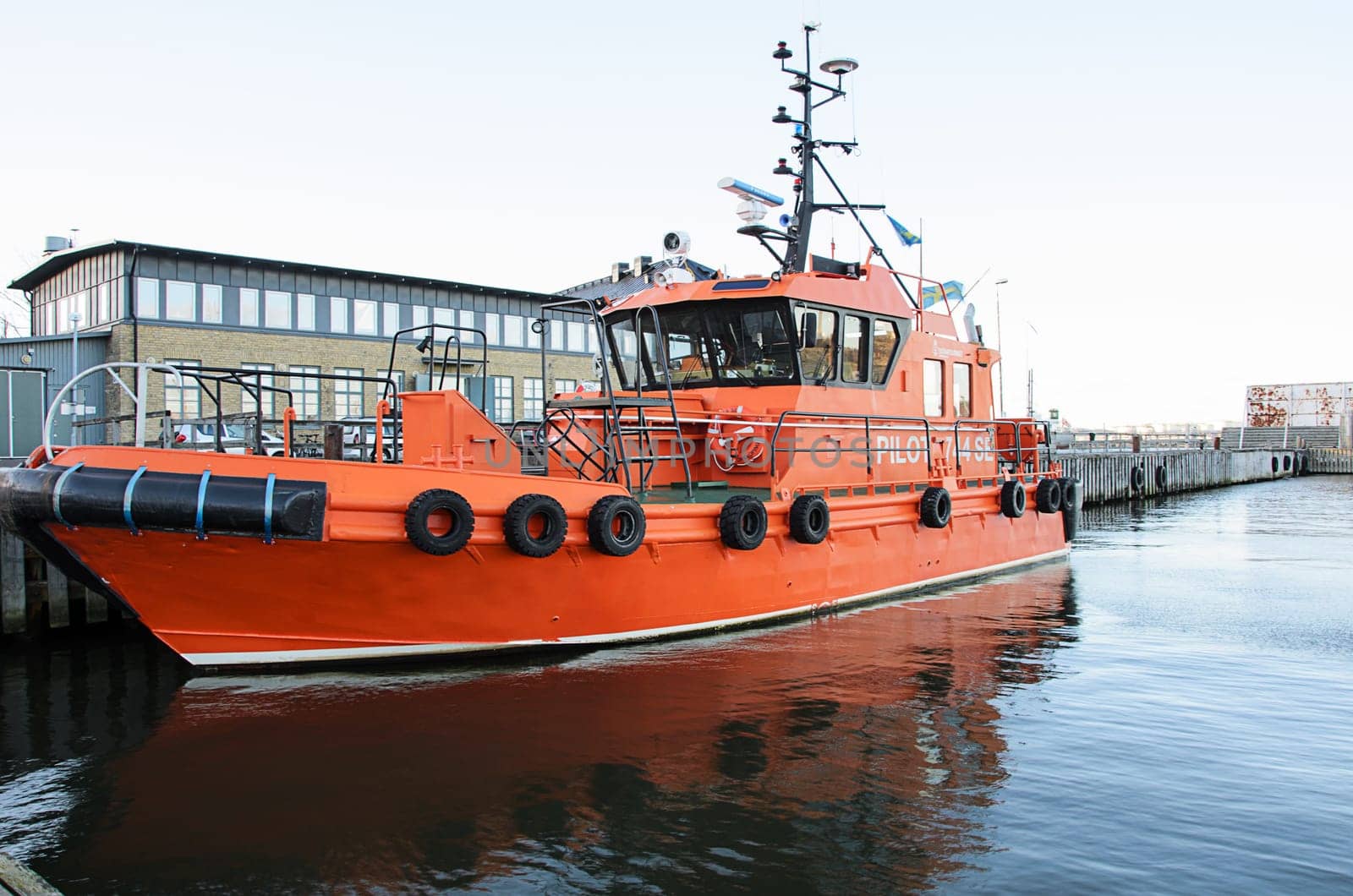 Pilot boat in the harbor waiting for new assignments