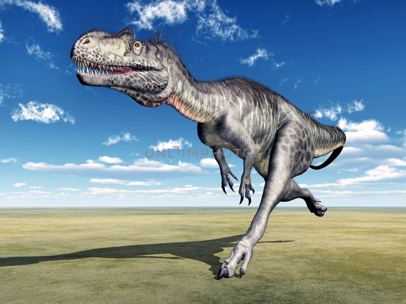 Computer-generated 3D illustration with the dinosaur Megalosaurus
