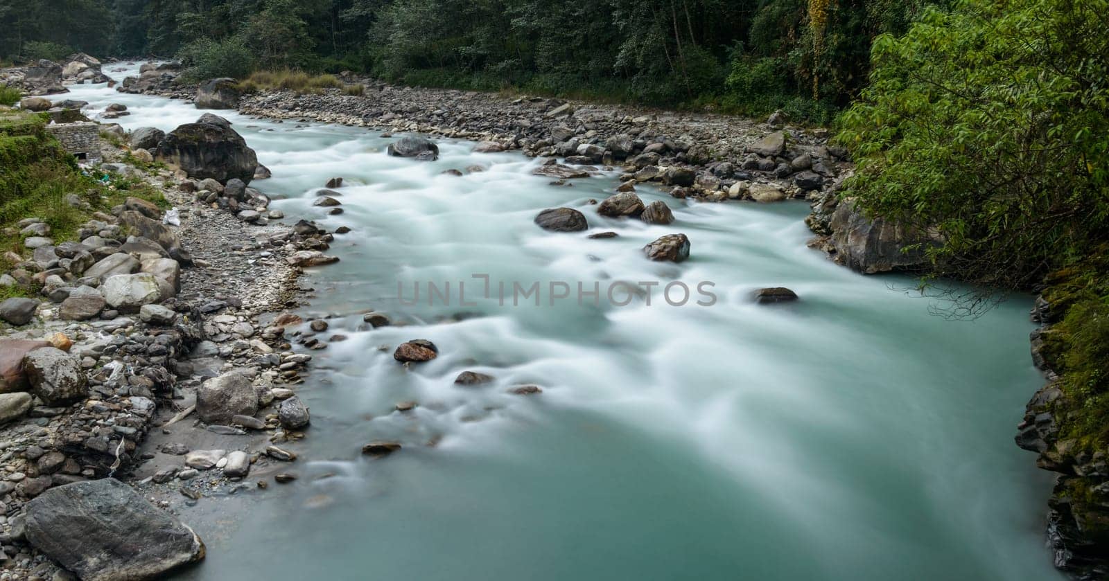 Mountain river in Nepal, long exposure