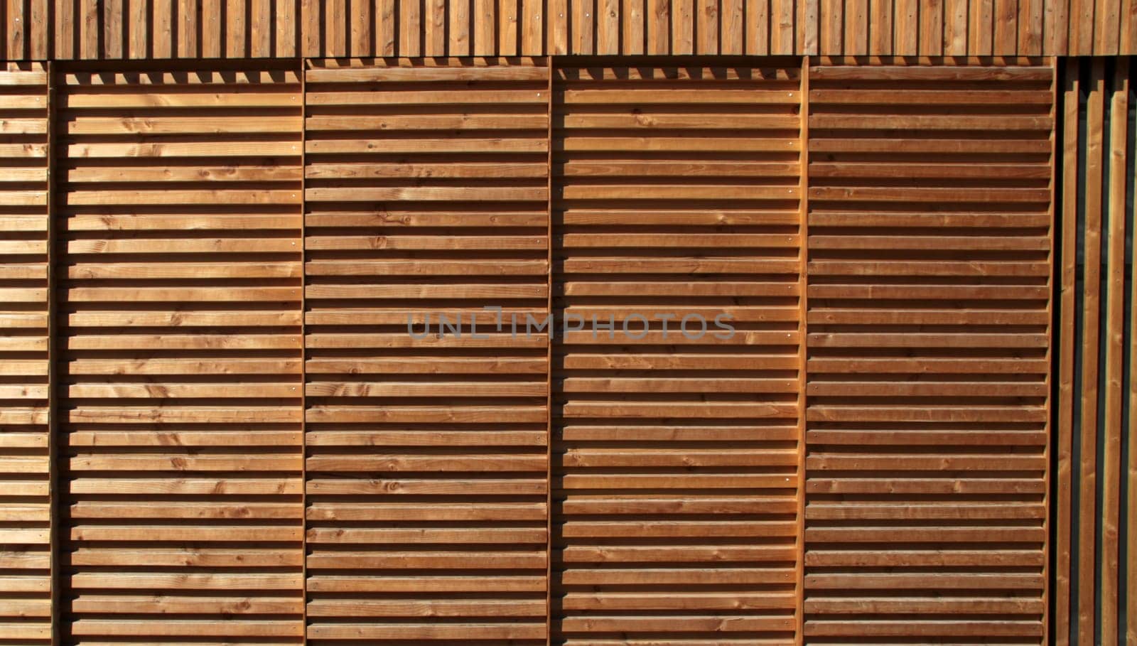 Modern residential building with wood cladding