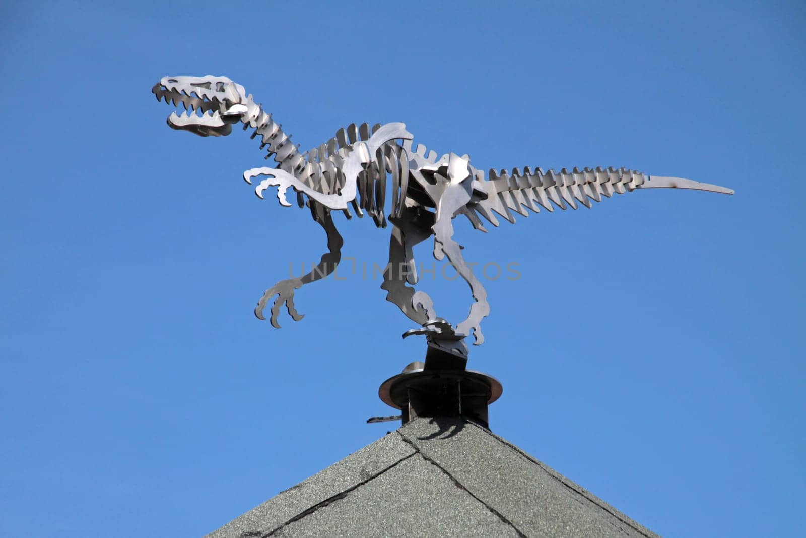Dinosaur sculpture on an information pavilion on the Bückeberg