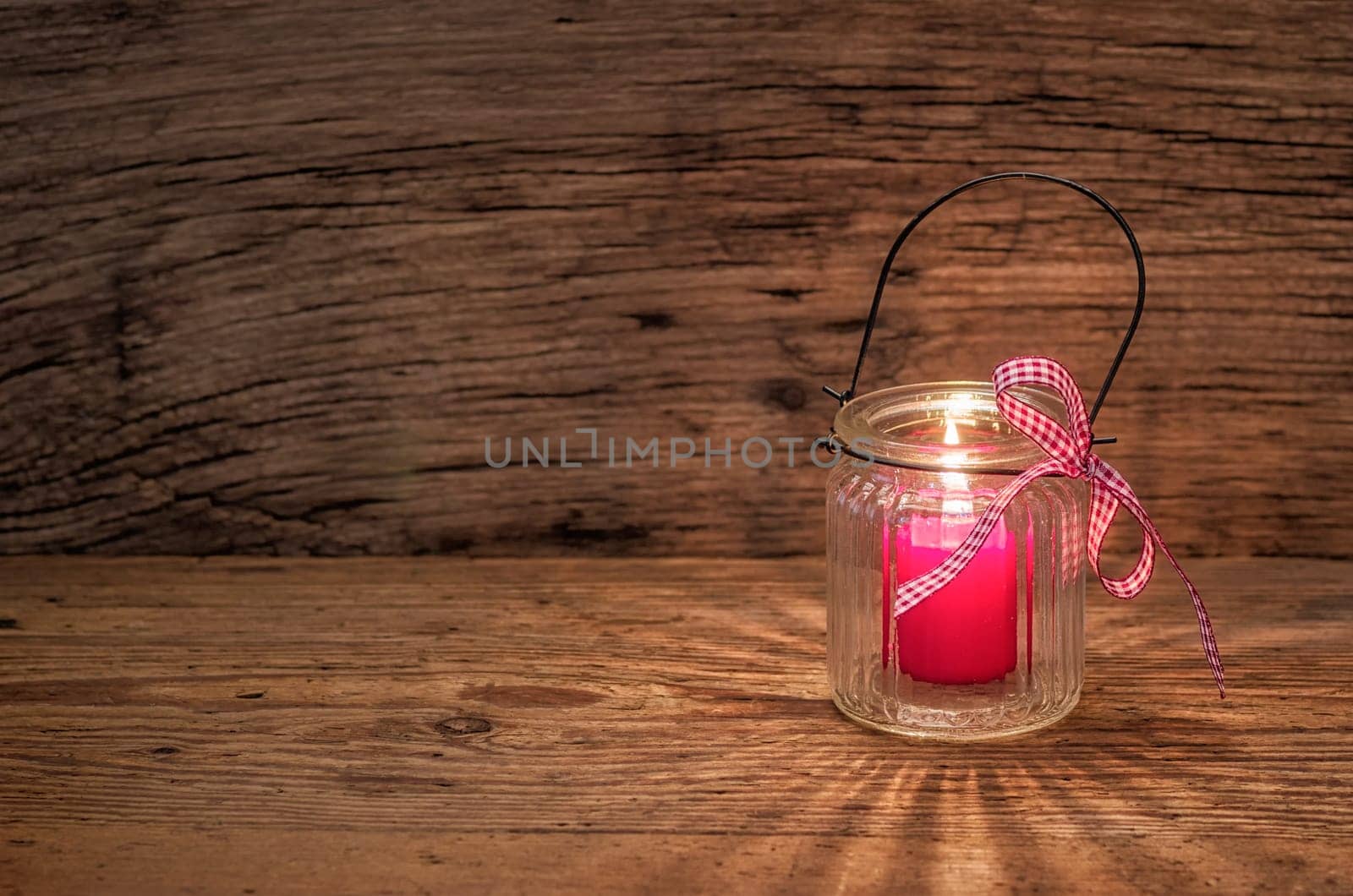 Lantern against a wooden background