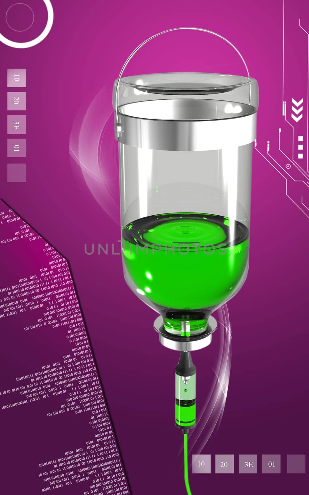 Digital illustration of drip in colour background