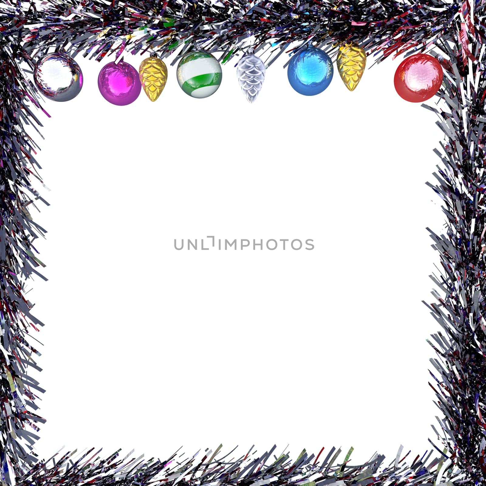 concept of frame Christmas greeting cards made ​​in 3d
