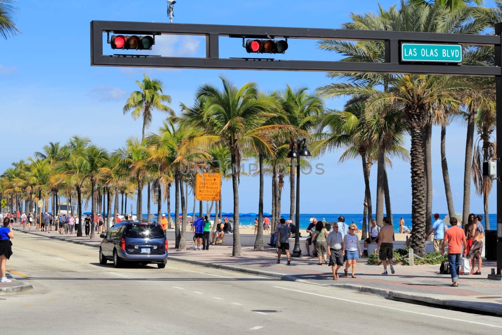 FORT LAUDERDALE, FLORIDA - FEBRUARY 3: Las Olas Boulevard has restaurants that serve food outdoors, shopping opportunities, art galleries, museums and more February 3, 2013 in Ft Lauderdale, Florida.