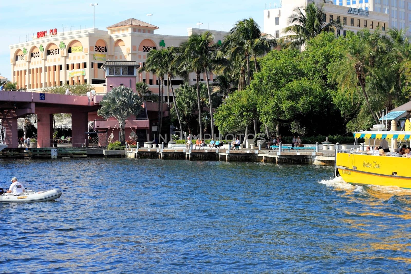 FORT LAUDERDALE, FLORIDA - FEBRUARY 3: The Riverwalk area is a popular public park in downtown that is great for walking, relaxing and entertainment February 3, 2013 in Ft Lauderdale, Florida.