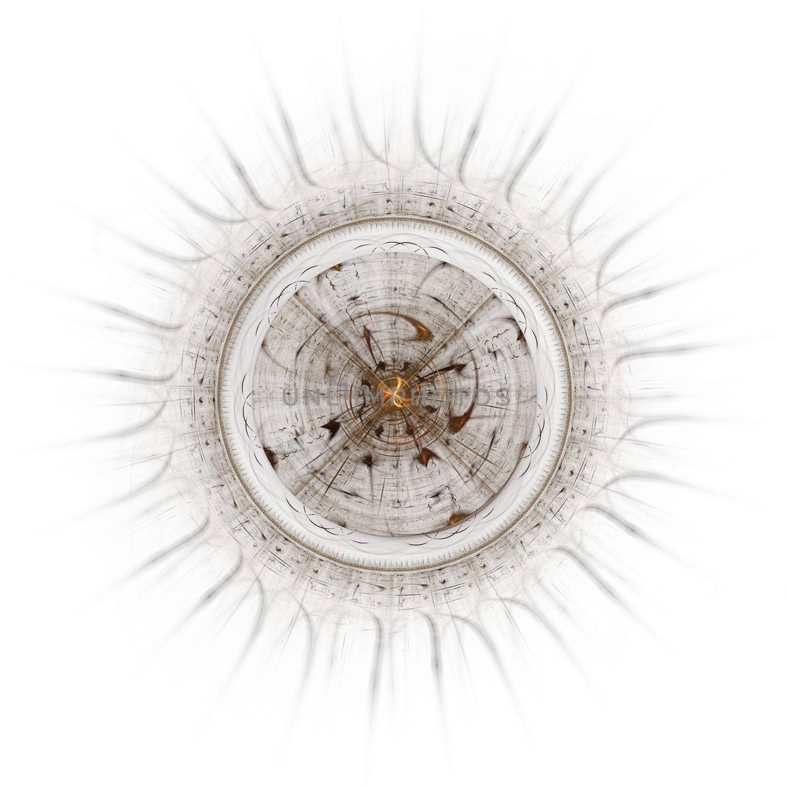 Symbol of the sun isolated on white background. Useful as spiritual, positive concept.