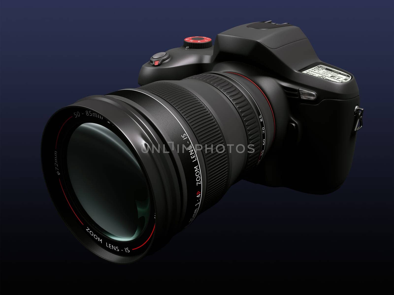 Professional camera with interchangeable lens. Exclusive Design (Concept Design).