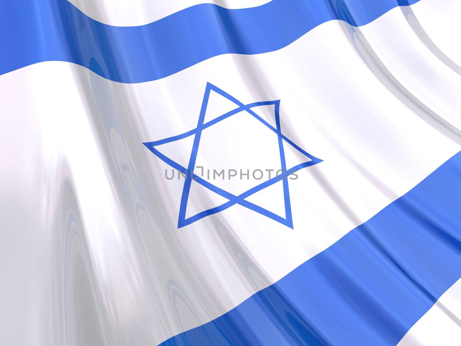 Glossy flag of Israel.