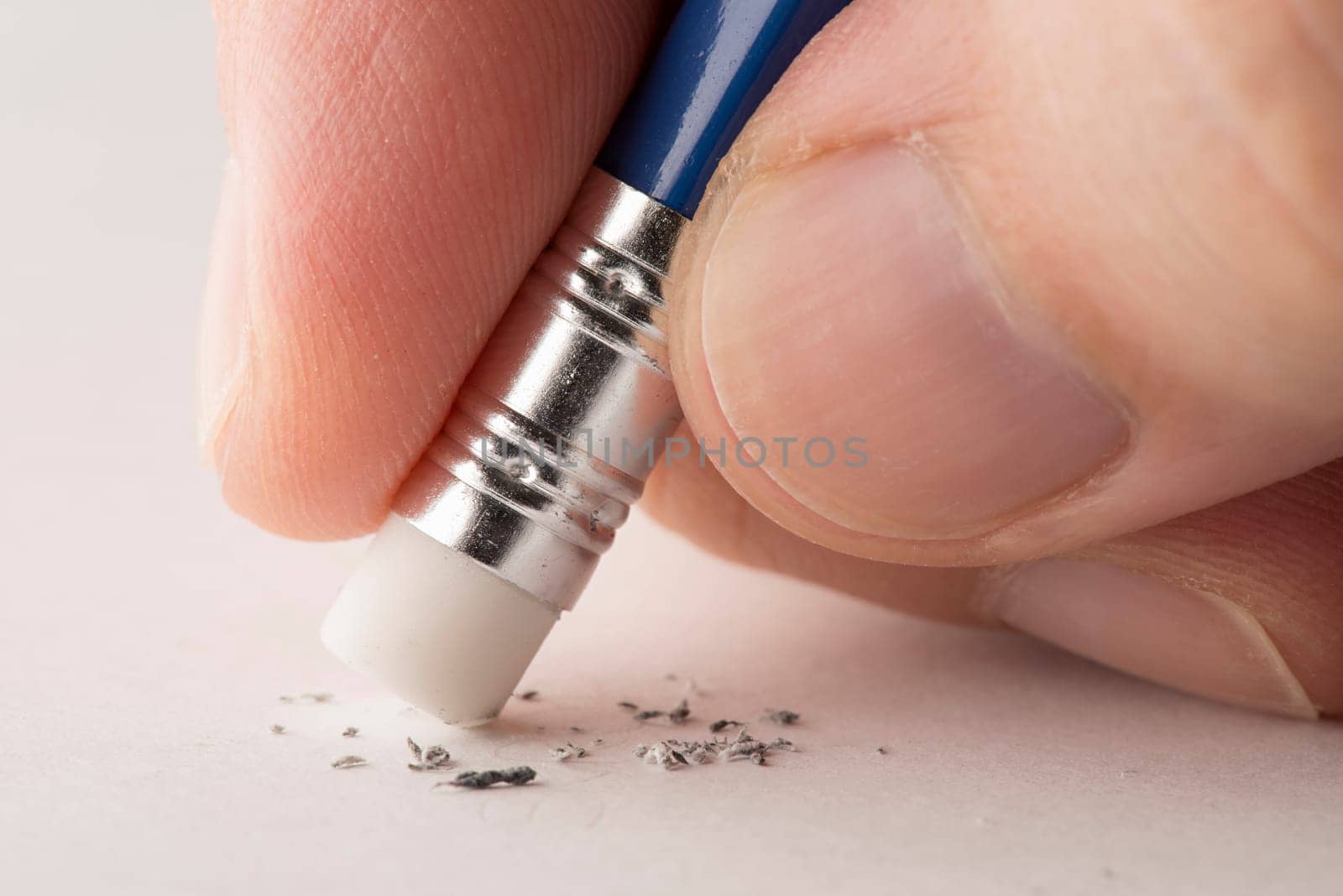 Deleting error with the pencil eraser.
