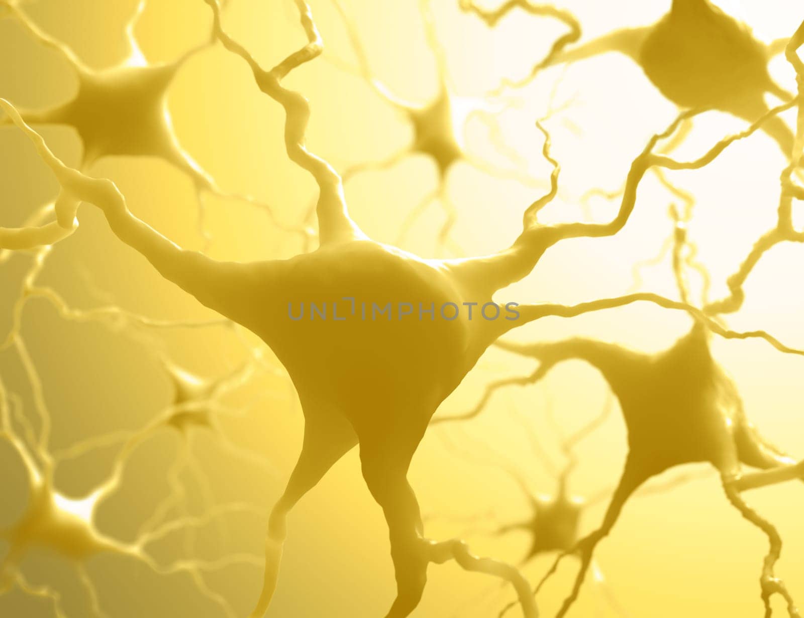 Inside the brain. Concept of neurons and nervous system.