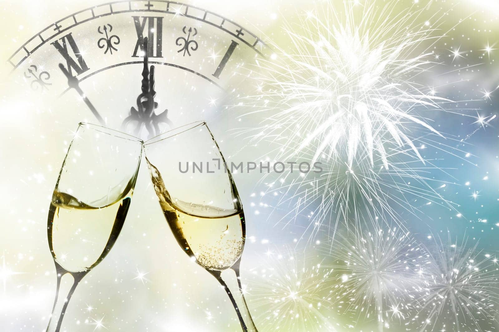 Glasses of champagne at New Year's Eve