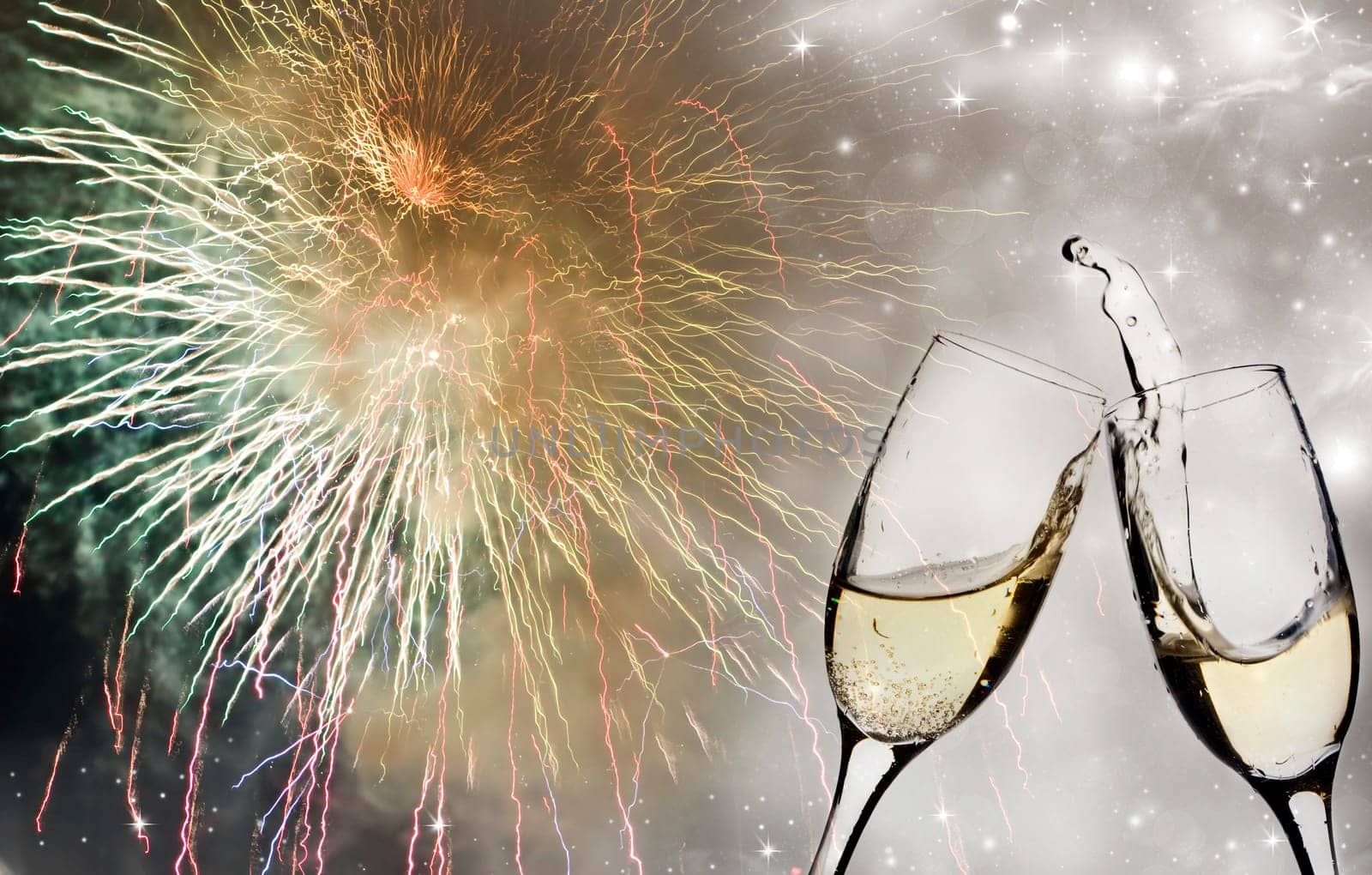 Glasses of champagne at New Year's Eve