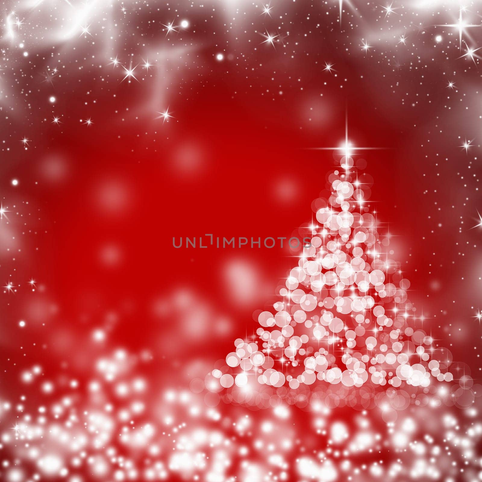 Abstract Christmas background of holiday lights and stars