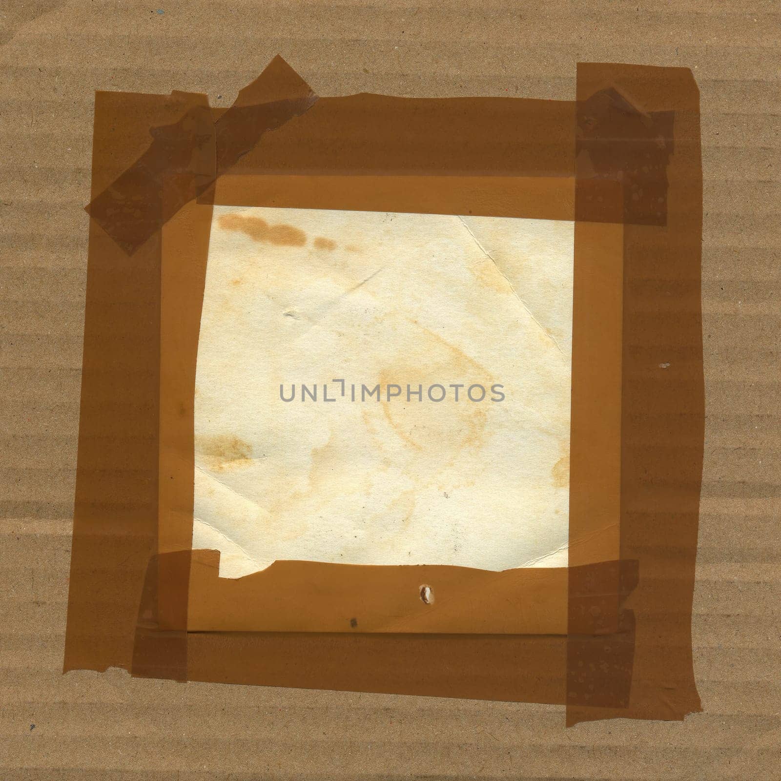 Adhesive tape border frame cardboard paper background. Grunge design element.