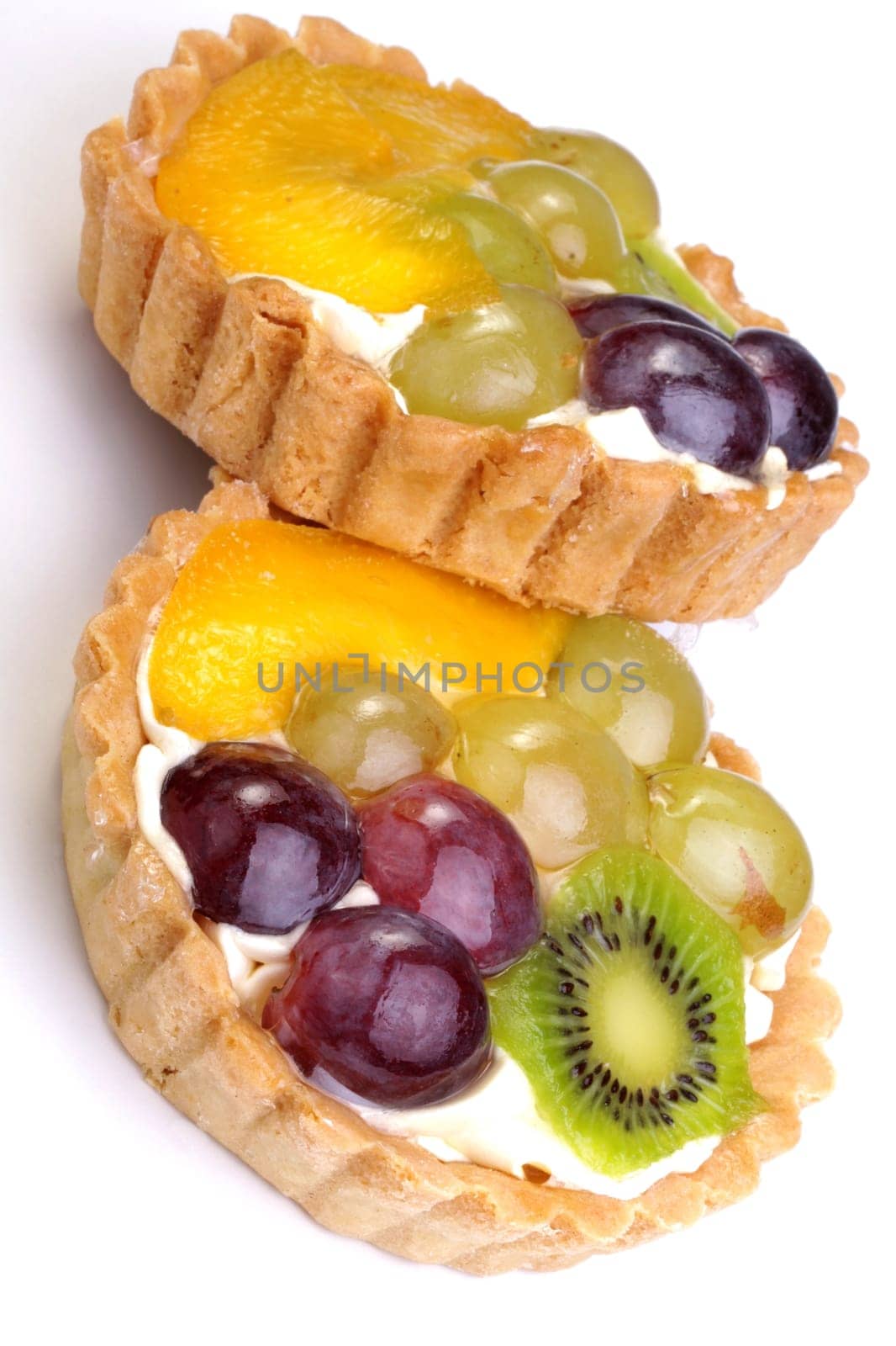 fruits in flaky pastry with cream