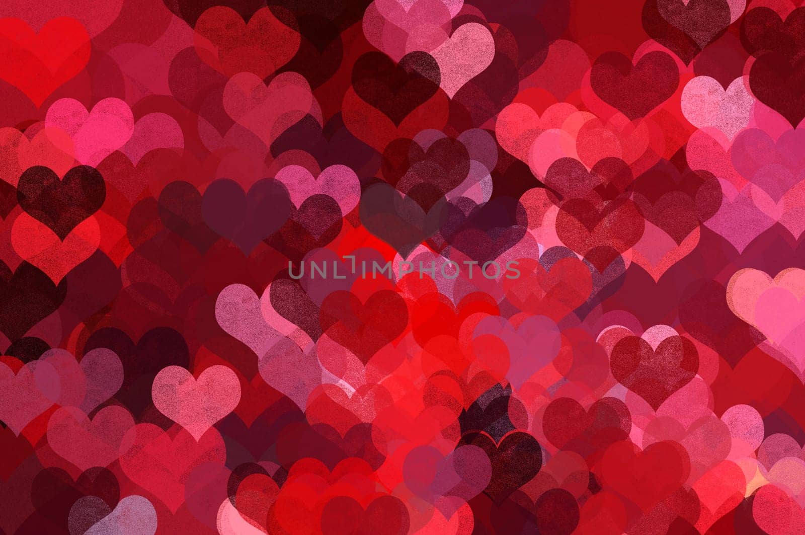 Heart shape pattern abstract illustration. Love and romance grunge background.