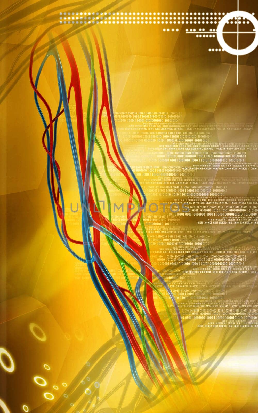 Digital illustration of nerves in colour background