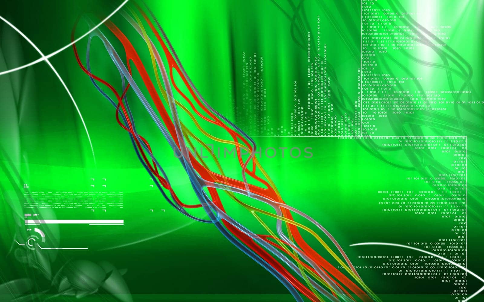 Digital illustration of nerves in colour background