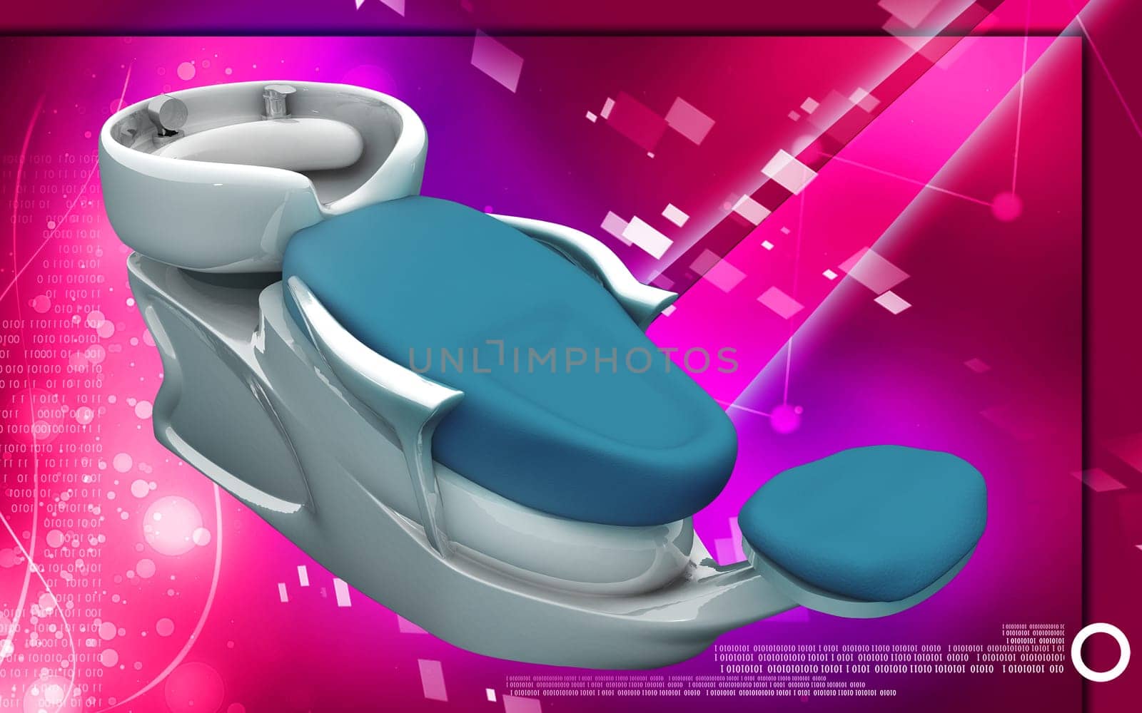Digital illustration of Shampoo bed in colour background