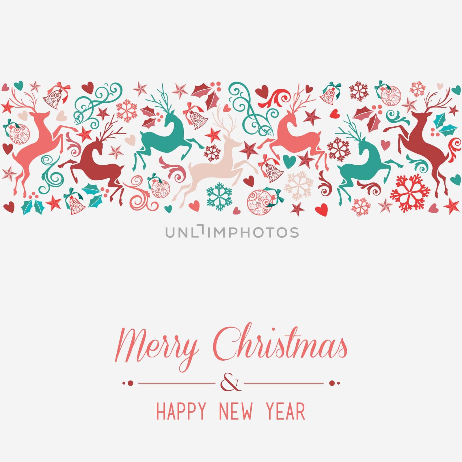 Merry Christmas and Happy New Year banner greeting card background. EPS10 vector file organized in layers for easy editing.